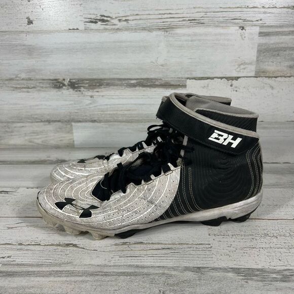 Under Armour Men's Harper 4‎ Mid RM Baseball Cleats Size High Top BlacK U… - Picture 2 of 8